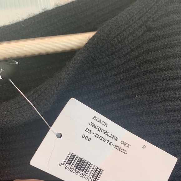 Intermix Black Jacqueline Off-the-Shoulder Slouchy Sweater - Picture 9 of 12